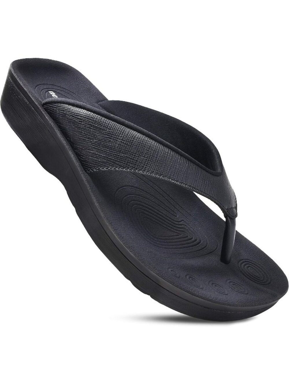 🆕Women's All Black Comfy Arch Support Flip Flops Orthopedic Sandals Slip on